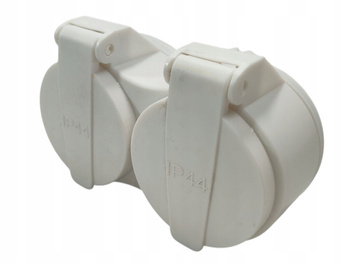Rozdzielacz 2-gniazdowy IP44 16A 3680W Biały