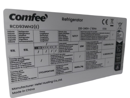 LODÓWKA COMFEE RCD93WH2E 93 litry MINI LODÓWKA