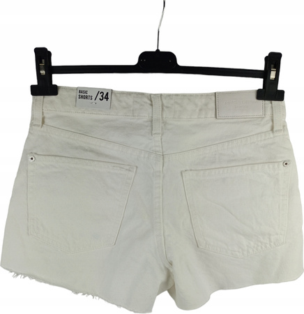 SPODENKI JEANSOWE DAMSKIE MANGO ROZMIAR 34 BIAŁE