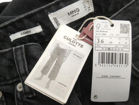 SPODNIE JEANS DAMSKIE MANGO ROZMIAR 36 CZARNE
