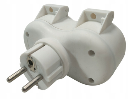 Rozdzielacz 2-gniazdowy IP44 16A 3680W Biały