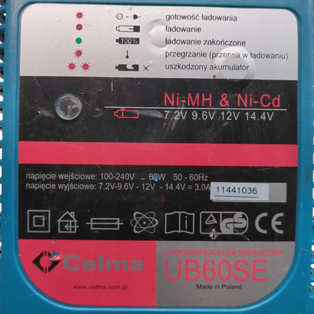 Ładowarka do akumulatorów Celma UB60SE 7.2V - 9.6V - 12V - 14.4V 3.0A