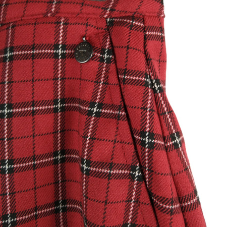 SPODNIE DAMSKIE PULL&BEAR ROZMIAR 36 CZERWONE W KRATKE