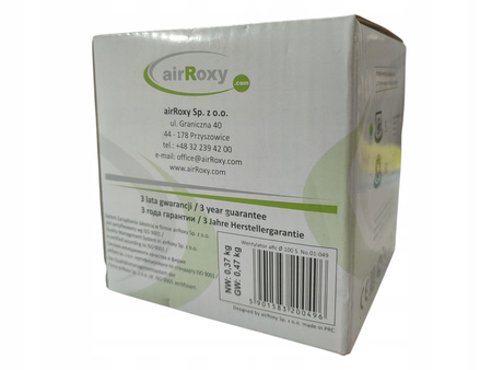 Wentylator łazienkowy kanałowy airRoxy 01-049 biały 30Pa 104m3/h 15W FI 100