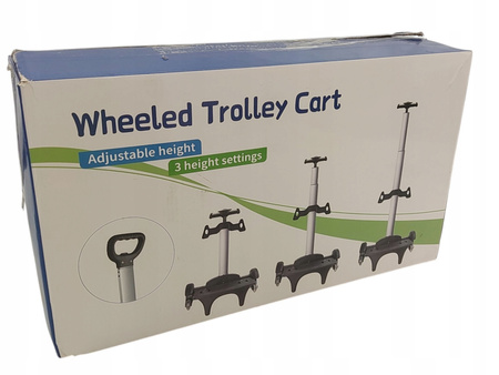 WÓZEK TRANSPORTOWY TELESKOPOWY ALUMINIOWY STELAŻ 6 KÓŁEK SKŁADANY