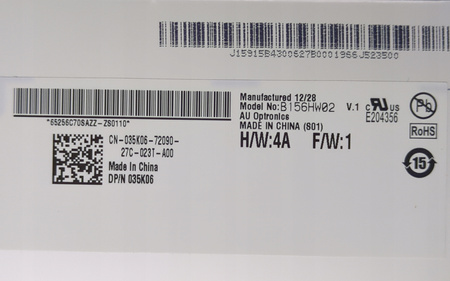 Matryca AU Optronics B156HW02 V.1 15,6" 1920x1080px 40pin Matowa