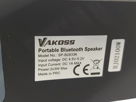 Głośnik Vakoss SP-B2833K Portable Bluetooth czarny