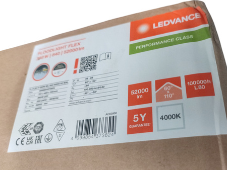 Naświetlacz LED Reflektor Zewnętrzny 36W 52000lm 4000K IP66 Biały Ledvance