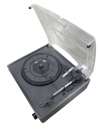 GRAMOFON RETRO Z BLUETOOTH AUX 3 PRĘDKOŚCI CZARNY GŁOŚNIKI R608