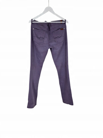 7 For All Mankind Jeansy Damskie Straight Leg Fioletowe