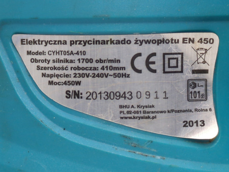 PRZYCINARKA ELEKTRYCZNA DO ŻYWOPŁOTU HANDY EN 450
