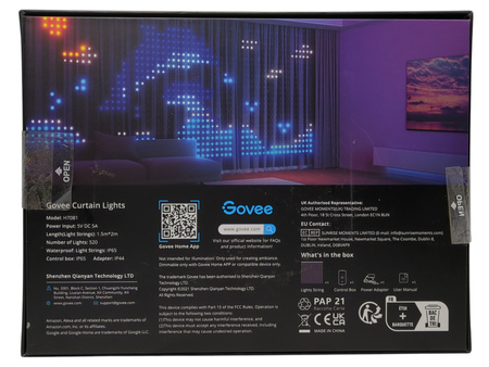 Zasłona LED Govee H70B1 RGBIC IP65 520 diod 25W WiFi