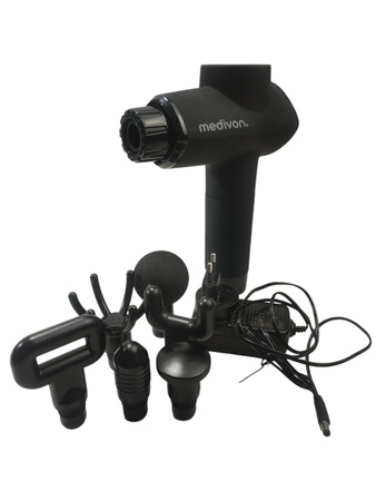 Pistolet do Masażu Masażer Ciała szyi Gun Pro X Medivon ZESTAW - 6 końcówek