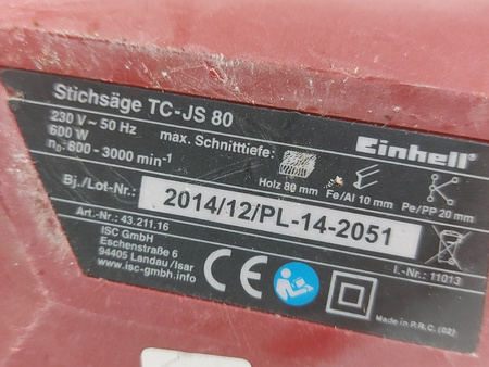 Wyrzynarka elektryczna Einhell TC-JS 80 600 W