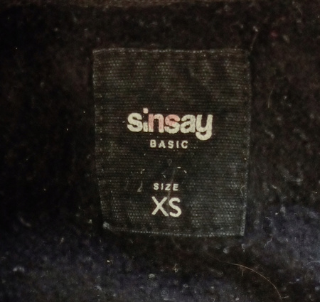 BLUZA DAMSKA Z KAPTUREM SINSAY ROZMIAR XS CZARNO-SZARA