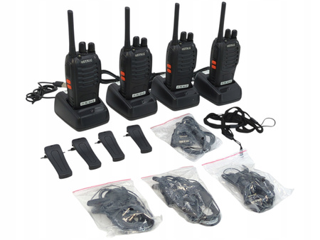 Zestaw 4x Krótkofalówki Walkie Talkie eSynic 16-kanałowe Akumulatorowe