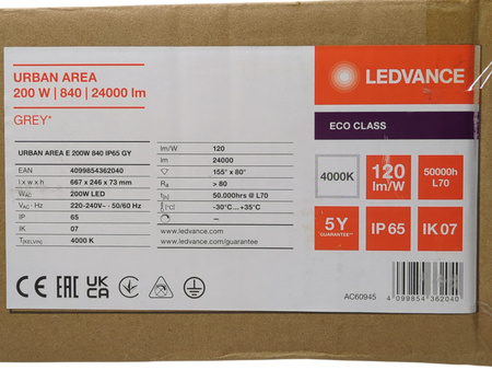 Oprawa uliczna LED Ledvance Urban Area 200W 24000lm 4000K IP65