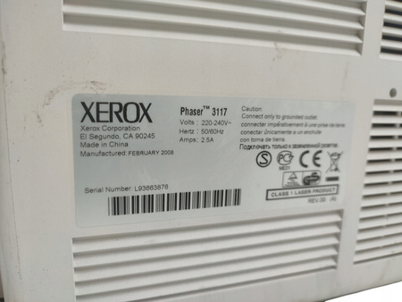 Drukarka laserowa Xerox Phaser 3117 Przebieg 4217 stron