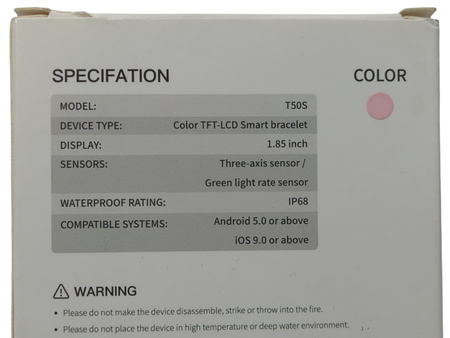 Zegarek Smartwatch damski sportowy T50S Różowy