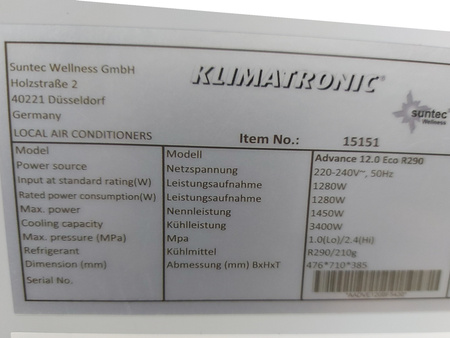 Klimatyzator SUNTEC Advance 12.0 Eco R290 3 w 1