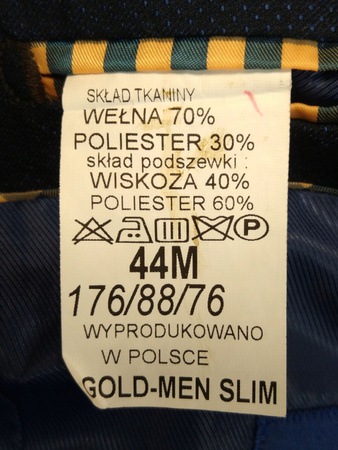 MARYNARKA MĘSKA GOLD MEN ROZMIAR 44 GRANATOWA