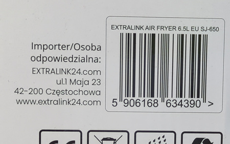 Frytkownica beztłuszczowa Extralink Smart Life SJ-650 6,5L 1600W