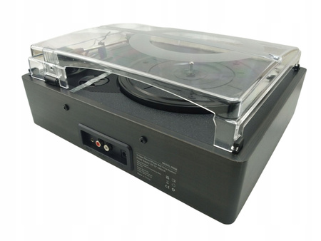 GRAMOFON RETRO Z BLUETOOTH AUX 3 PRĘDKOŚCI CZARNY GŁOŚNIKI R608