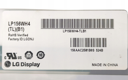 Matryca LG LP156WH4(TL)(B1) 15,6" 1366x768px 40pin Matowa