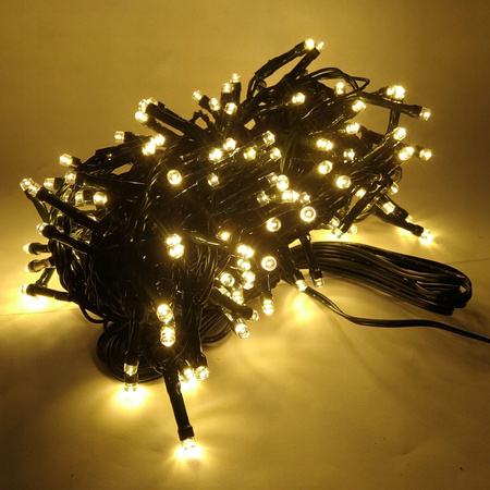 LAMPKI CHOINKOWE LED 180 SZT 12M KOLOR CIEPŁO-BIAŁY 8 EFEKTÓW ZEWN/WEWNĄTRZ