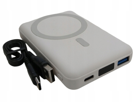 YAGOPAL MAGNETYCZNY BEZPRZEWODOWY POWERBANK BIAŁY 10000 mAh