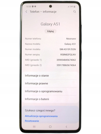 Smartfon Samsung Galaxy A51 SM-A515F/DSN Niebieski