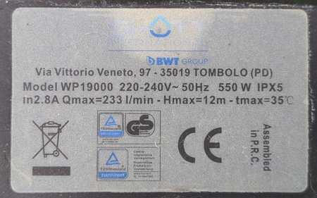 Pompa basenowa SHOTT WP19000 14 m³/h 550 W 230 V