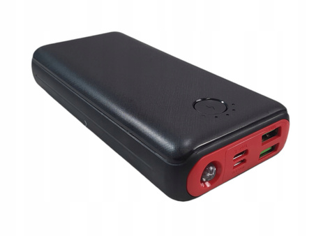 POWERBANK 30000MAH PRZENOŚNA ŁADOWARKA KABEL USB LATARKA JIGA GN1 CZERWONY