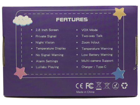 Niania elektroniczna ABM900 5" LCD PTZ VOX 400m zasięg​