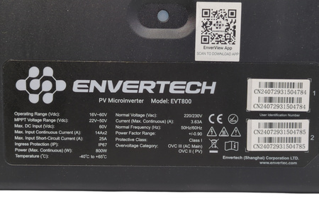Mikroinwerter mikrofalownik Envertech EVT800-B