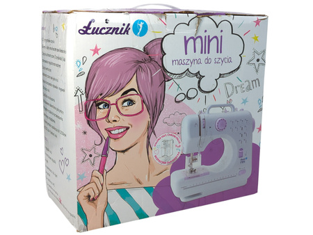 Maszyna do szycia Łucznik Mini biało-fioletowa 12 programów