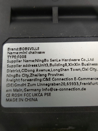 Piła łańcuchowa akumulatorowa BOBSVILLE F008 Zestaw