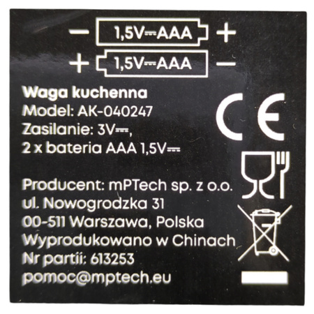 Waga kuchenne Hoffen AK-040247 precyzyjna 5 kg