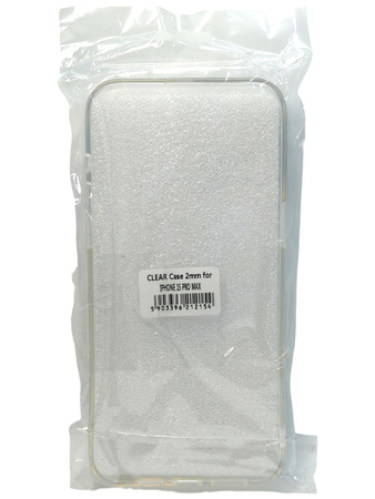 Futerał Clear Case 2 mm iPhone 15 Pro Max przezroczysty TPU slim