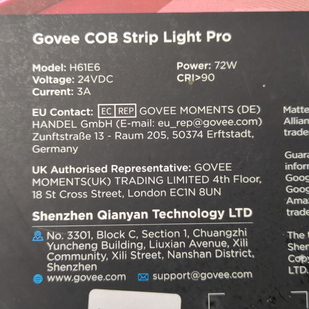 Taśma LED Govee H61E6 COB Pro 5m RGBIC+W 1260LED/m WiFi