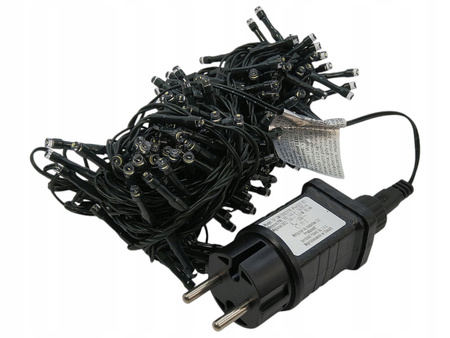 LAMPKI CHOINKOWE 200 LAMPEK LED 13 M KOLOR ZIMNO BIAŁY 8 EFEKTÓW ŚWIETLNYCH