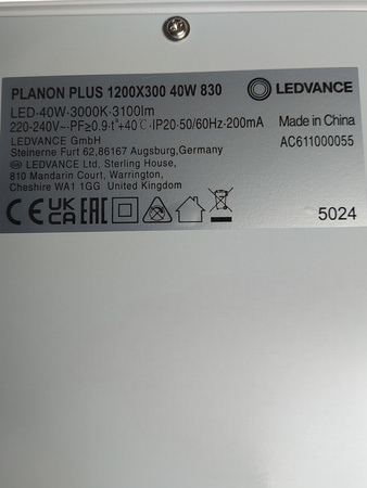 Lampa sufitowa LED Plafon 120x30cm 40W 3000K 3100lm Ledvance