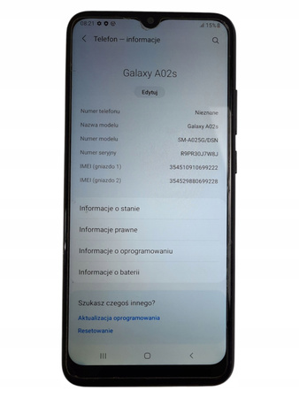 Smartfon Samsung Galaxy A02s SM-A025G/DSN 3/32GB
