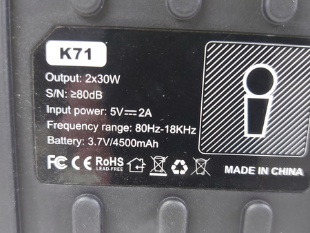 Głośnik przenośny wielofunkcyjny Karaoke Japouca K71 USB AUX Bluetooth 60W