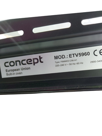Piekarnik elektryczny do zabudowy Concept ETV5960 Air Fry 60 cm Srebrny