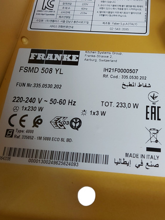 Okap przyścienny Franke FSMD 508 YL Żółty mat 650 m3/h
