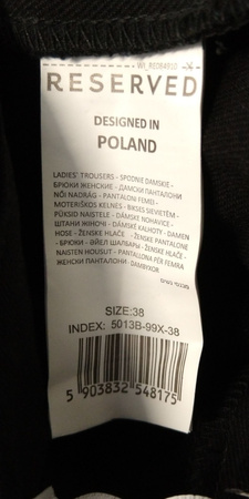 Spodnie damskie RESERVED Rozmiar 38 CZARNE