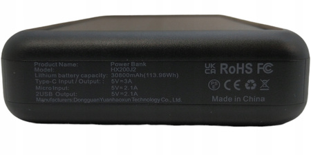 POWERBANK SOLARNY HETP HX200J2 30800mAh/99.2Wh CZARNY