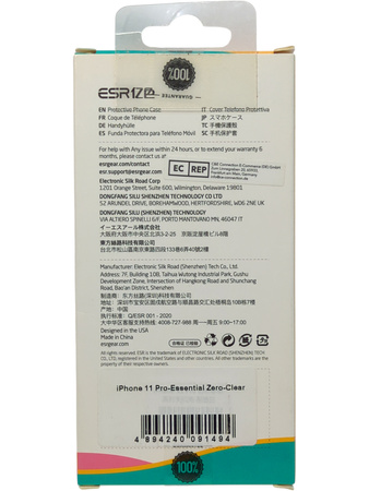 Etui Plecki do Apple iPhone 11 Pro ESR bezbarwne