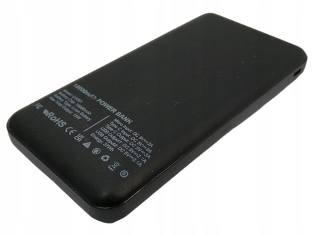 POWERBANK 10000mAh PRZENOŚNA ŁADOWARKA KABEL USB Q1051 CZARNY